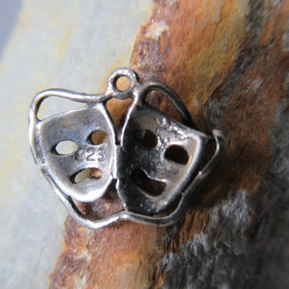 Sterling Silver Sock and Buskin Charm Theater Mask - Picture 5 of 7